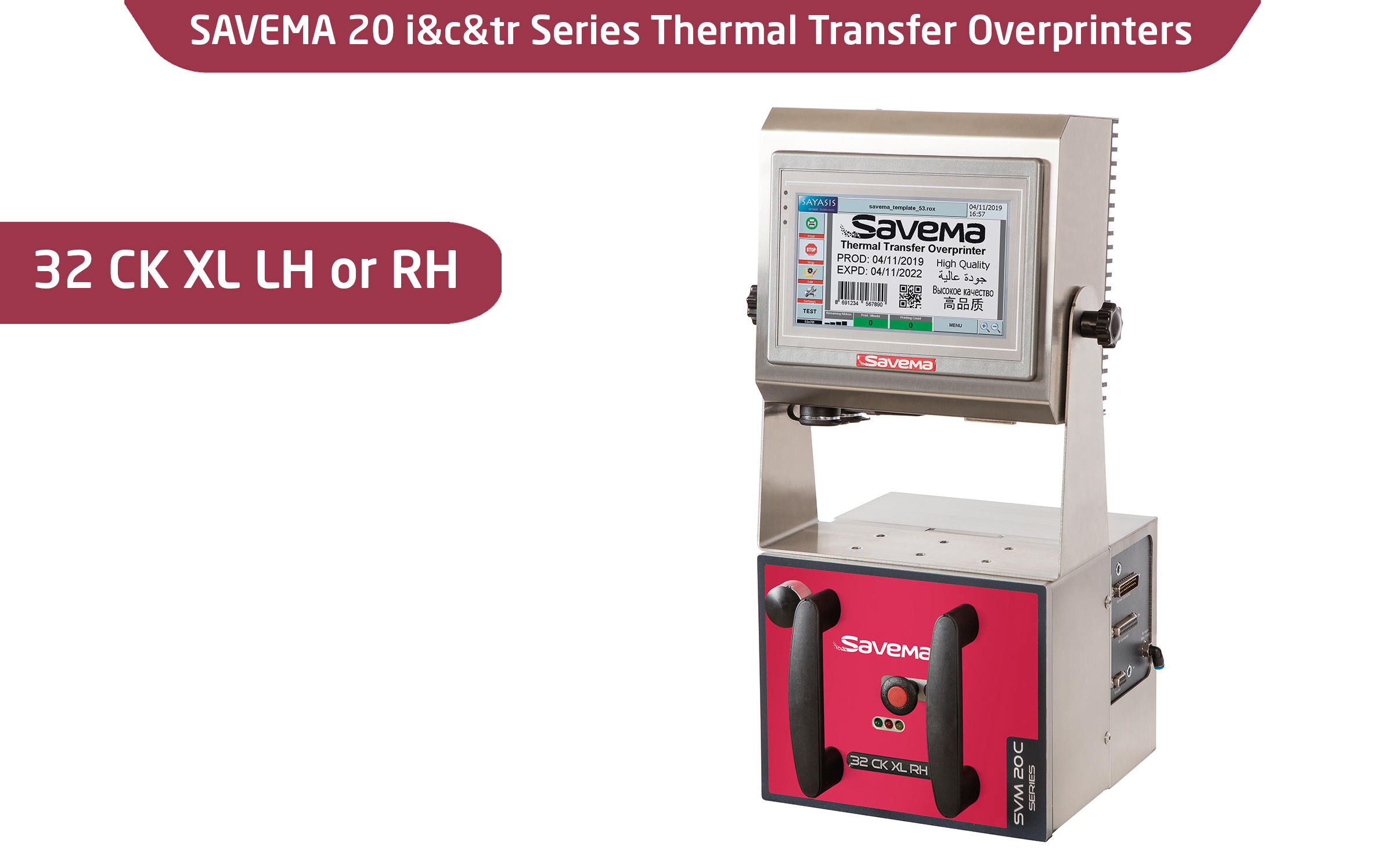 SVM 32CK XL Nepārtrauktā režīma Termopārneses printeris Savema